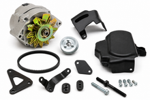 Load image into Gallery viewer, Automotive parts including an alternator, belt, and various brackets on a white background -Complete alternator kit.