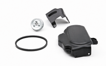 Load image into Gallery viewer, Mechanical parts including a black cover, belt, and metal component on a white background -Kawasaki KRX 1000 Alternator Kit
